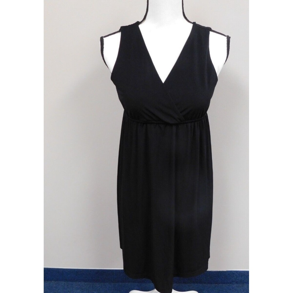 Mary Mcfadden Collection Black Sleeveless V front and back dress Size Medium